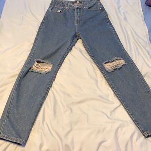 Boohoo Destructed Mid-rise Boyfriend Jeans